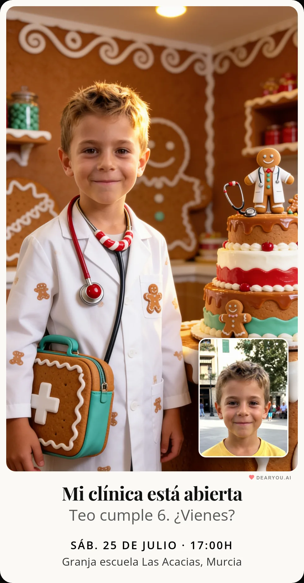 Invitación de cumpleaños infantil de temática selva lista para WhatsApp