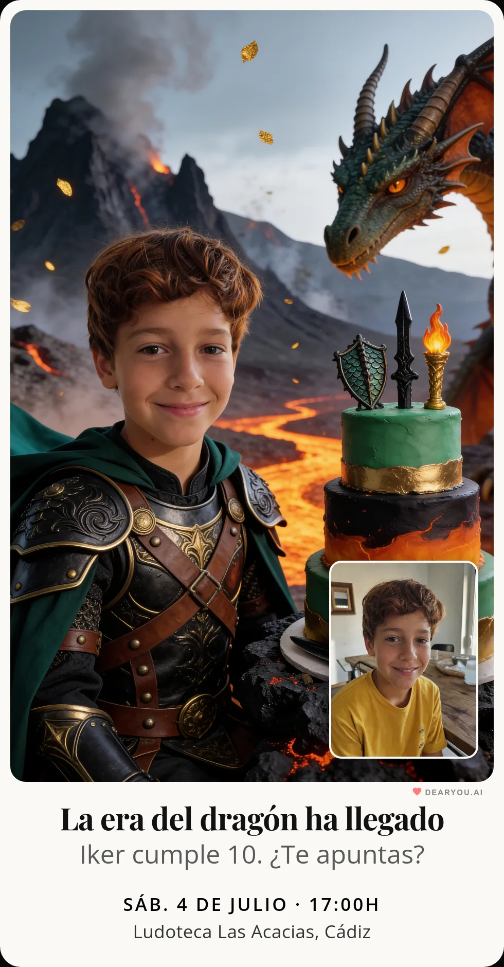 Invitación de cumpleaños con diseño hecho a medida